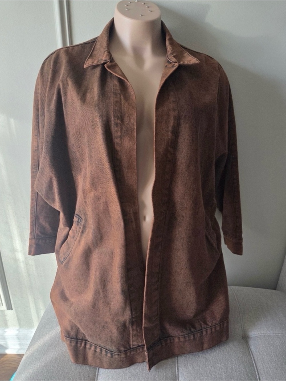 Sundance Brown Oversized Denim Jacket